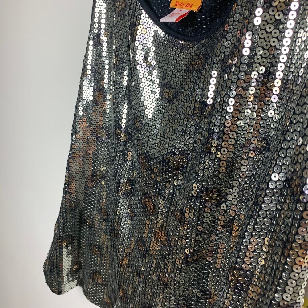 Ruby Rd Leopard Gold Sequin Tank Top - Picture 2 of 5